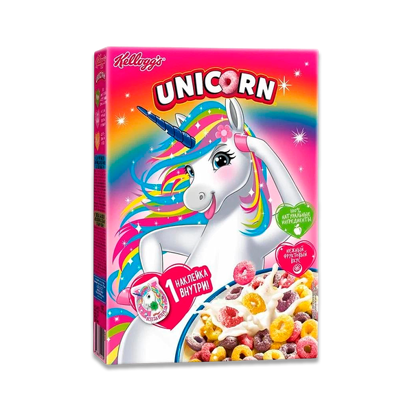 Завтрак Unicorn колечки радужные с фруктовым вкусом 195 г