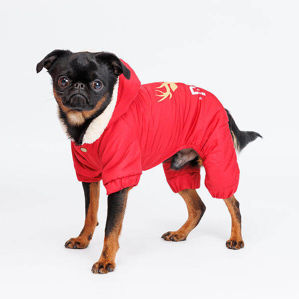 Комбинезон для собак Petmax с оленем красный S