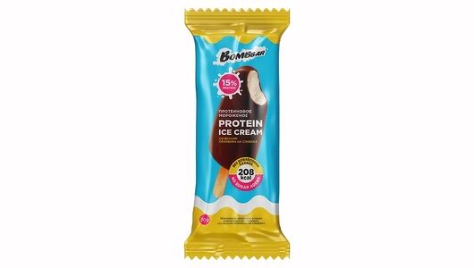 Мороженое молочное протеиновое Bombbar со вкусом пломбира на сливках эскимо 70г