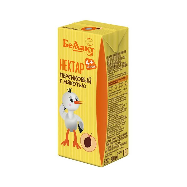 Нектар Беллакт персиков с мяк стерил 0,2л т/п ДП