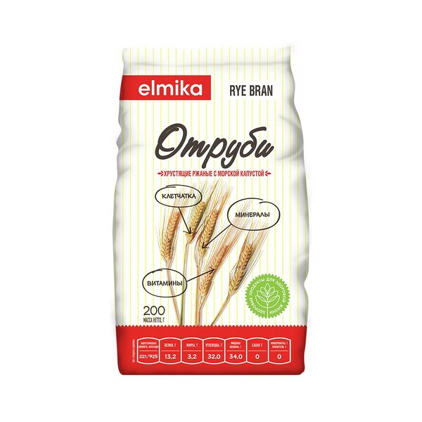 Отруби хрустящие ржаные с морской капустой Эльмика 200г