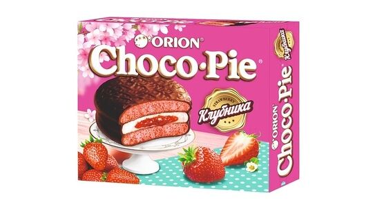 Пирожное Choco Pie Orion Клубника, 360г