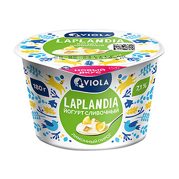Йогурт Viola Laplandia Сливочный Лимонный Пирог с наполнителем 7.1%, 180г