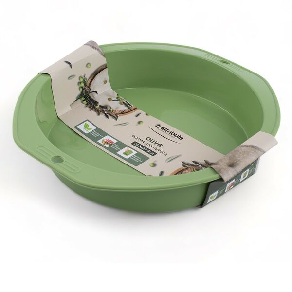 Форма для пирога Attribute Olive, 25.5х27.5 см, силикон