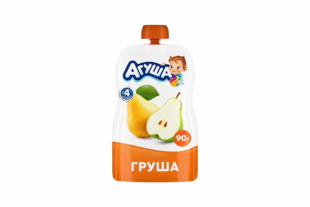 

Пюре фруктовое детское Агуша Груша в мягкой упаковке с 4 месяцев 90 г
