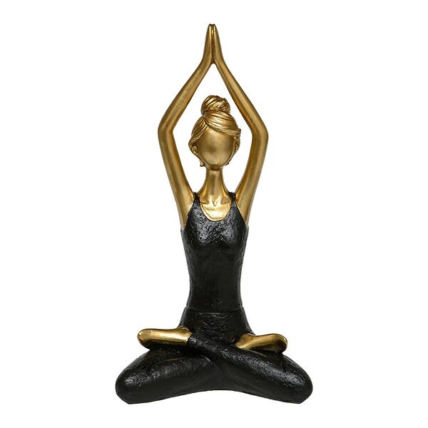 Статуэтка Йога Лотос, 13.5х9х24.5 см, золотой/черный