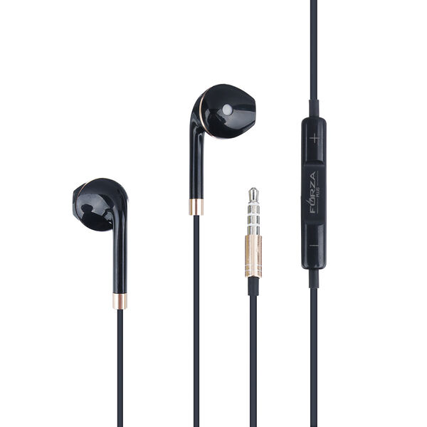 Forza наушники проводные вкладыши, гарнитура, золотая окантовка, пластик