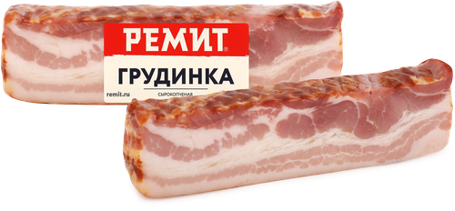 

Грудинка свиная сырокопчёная Ремит 300г