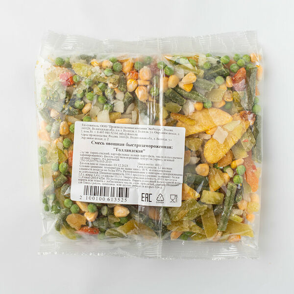 Смесь овощная Голландская, быстрозаморозка Продукт замороженный