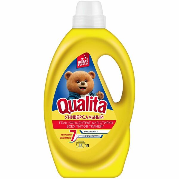 Гель для стирки Qualita Care&Refresh Универсальный с Экстрактом Хлопка 1000 мл