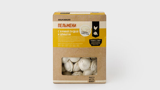 Пельмени с куриной грудкой и шпинатом Продукт замороженный