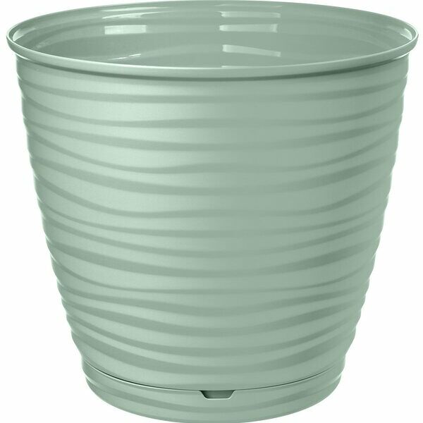 Горшок для цветов с поддоном Saffron 2.6 л, d=17.6 см, h=16.2 см, цвет светло-зелёный