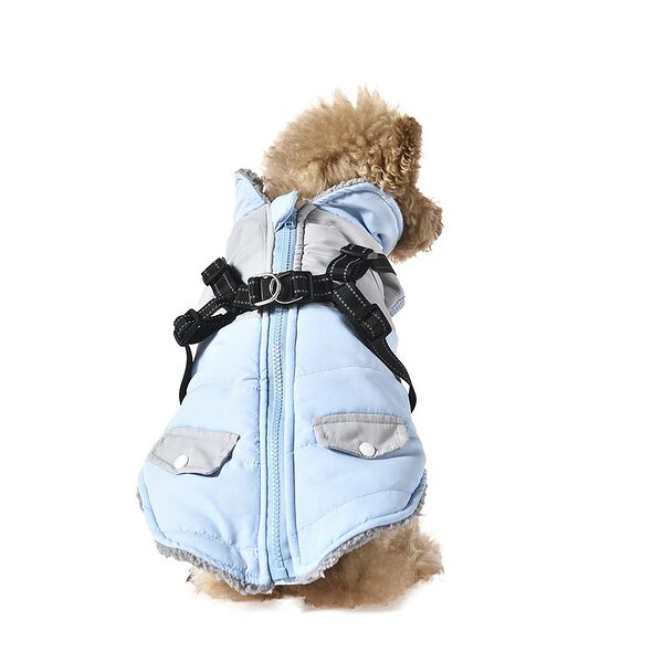 Куртка со шлейкой для собак FOXIE Snowstorm L (длина спины 40см, обхват груди 57-63см)