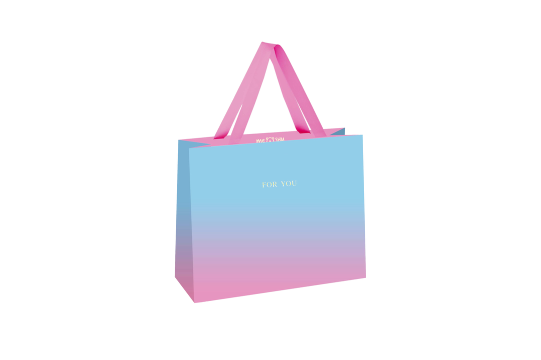 

Пакет подарочный Meshu Duotone Light blue-Pink gradient матовая ламинация 32 х 26 х 12 см