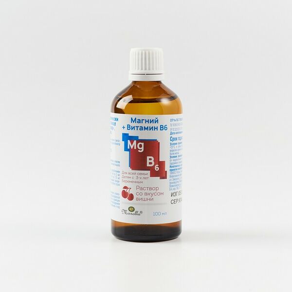 Магний В6, раствор со вкусом вишни 3+, 100 мл_РП
