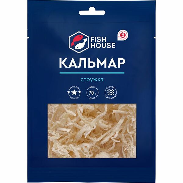 Кальмар сушеный Fish House стружка 70 г
