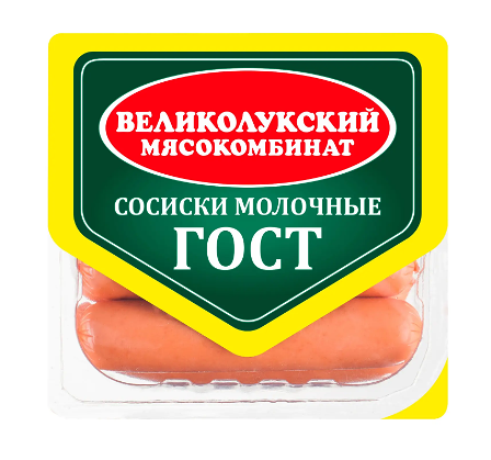 Сосиски Великолукский Мясокомбинат Молочные 330 г