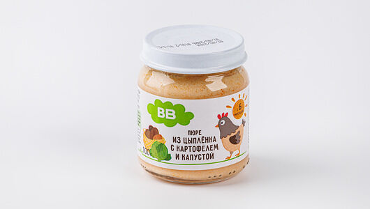 Пюре из цыпленка с картофелем и капустой 100 гр