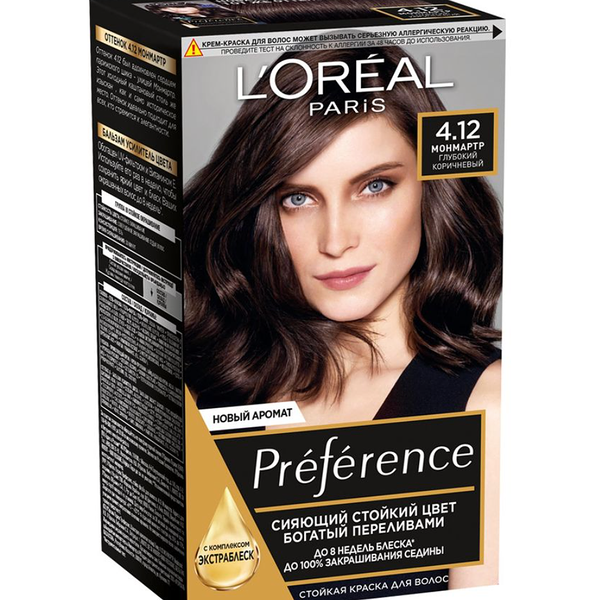 Краска L’Oreal Recital Preference 4.12 Монмартр Глубокий каштановый перламутровый 174 мл