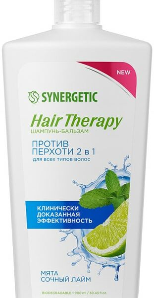 Шампунь-бальзам для волос Synergetic Hair Therapy против перхоти 2в1 900мл