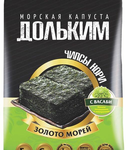 Чипсы нори Доширак Дольким Капуста морская с васаби