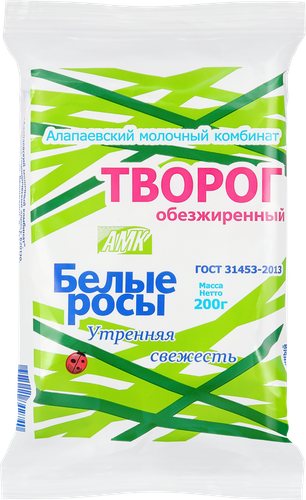 

Творог Белые росы обезжиренный, 200 г
