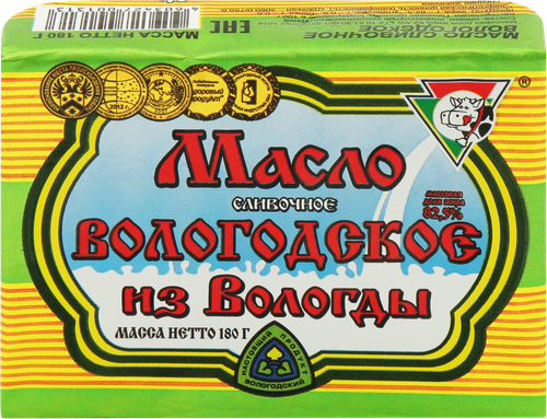 

Масло сливочное Из Вологды Вологодское 82.5% 180 г