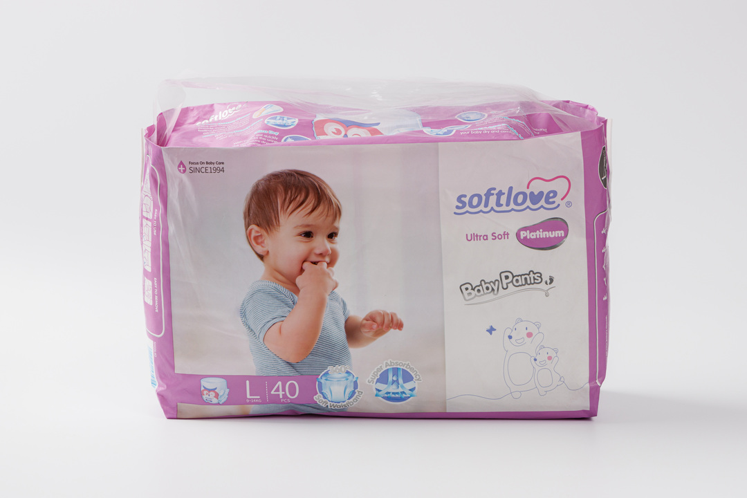 

Подгузники-трусики Softlove Platinum L 9-14кг 40шт