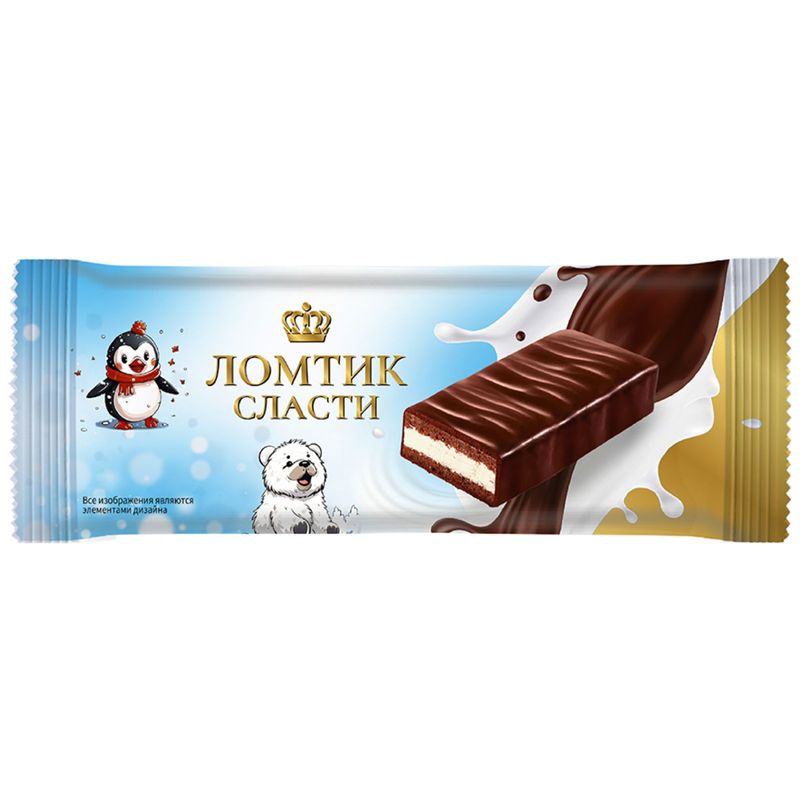 

Пирожное Ломтик Сласти бисквитное с кремом в глазури 35 г
