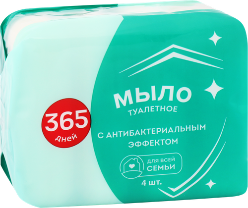 

Туалетное мыло 365 Дней с антибактериальным эффектом, 4 шт.