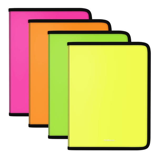 Папка для тетрадей Erichkrause Matt neon на молнии пластиковая A4 1шт в ассортименте