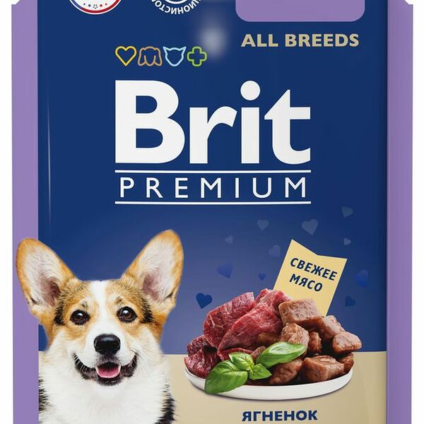 Влажный корм для собак Brit ягненок в соусе 85 г