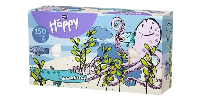 

Платки носовые бумажные детские Bella Baby Happy Микс 2 слоя 150 шт. дизайн упаковки в ассортименте