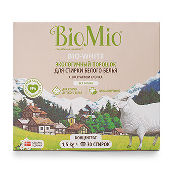 Порошок универсальный для стирки Bio Mio Bio-White для белого белья 1.5кг
