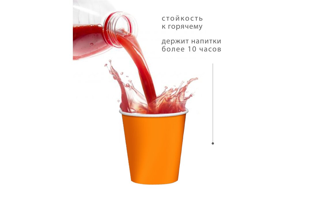 

Стаканы бумажные Gratias Оранжевый 250 мл 6 шт