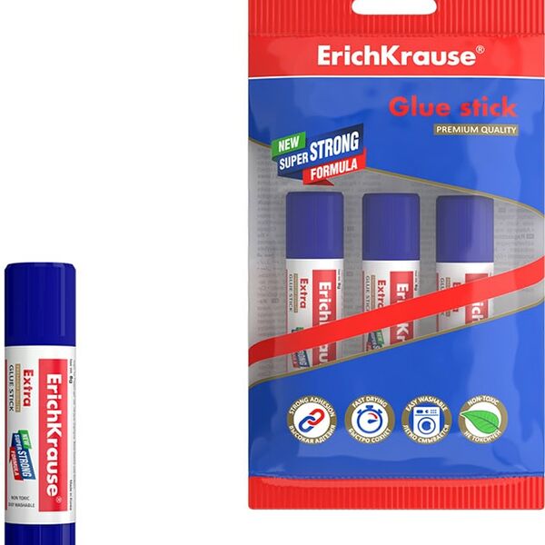 Клей-карандаш ErichKrause Extra 3шт*8г