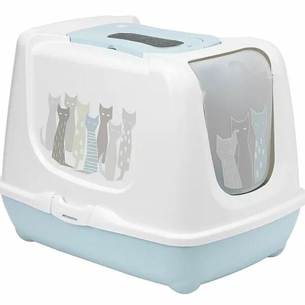 Туалет-домик для кошек 50см Maasai серый/голубой