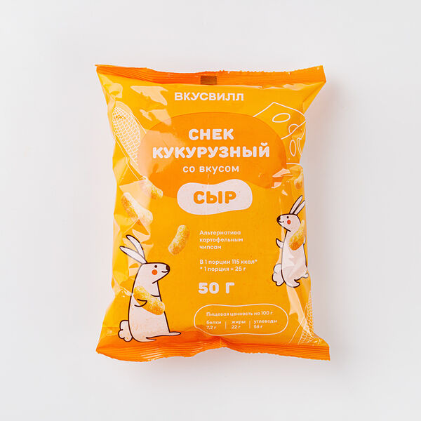 Снек кукурузный Вкусвилл со вкусом сыр