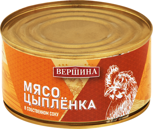 

Мясо цыпленка Вершина в собственном соку 325 г