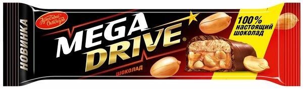 Батончик шоколадный Красный Октябрь Mega drive с начинкой арахис, нуга, мягкая карамель, 47 г