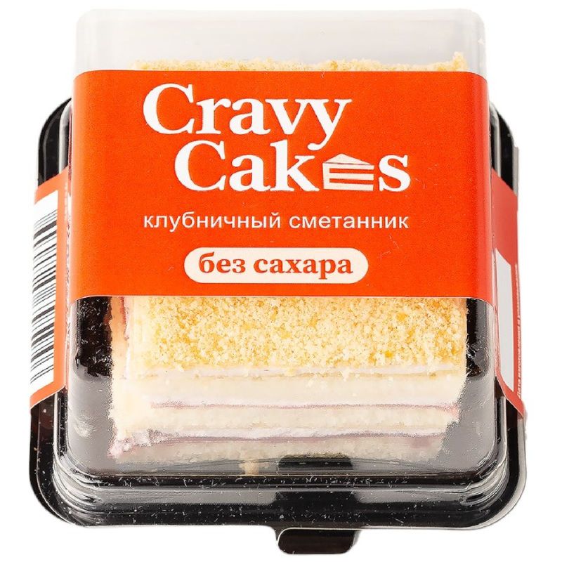 

Десерт Cravy Cakes Клубничный сметанник 90 г