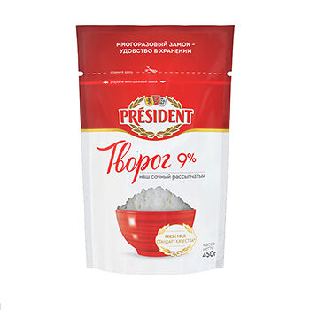 Творог рассыпчатый President 9%