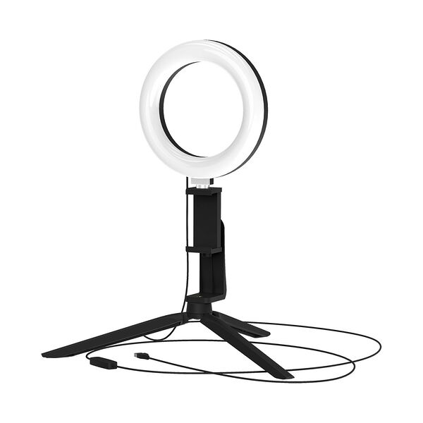 Светильник кольцевой Gauss Ring Light, 10 Вт, 600 Лм, 3000-6500K, USB, IP20, пульт, 16х2.3 см.