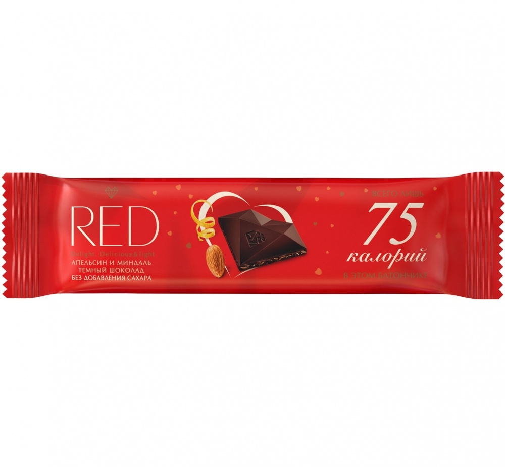 

Шоколад Red Темный Апельсин и Миндаль без сахара 26 г