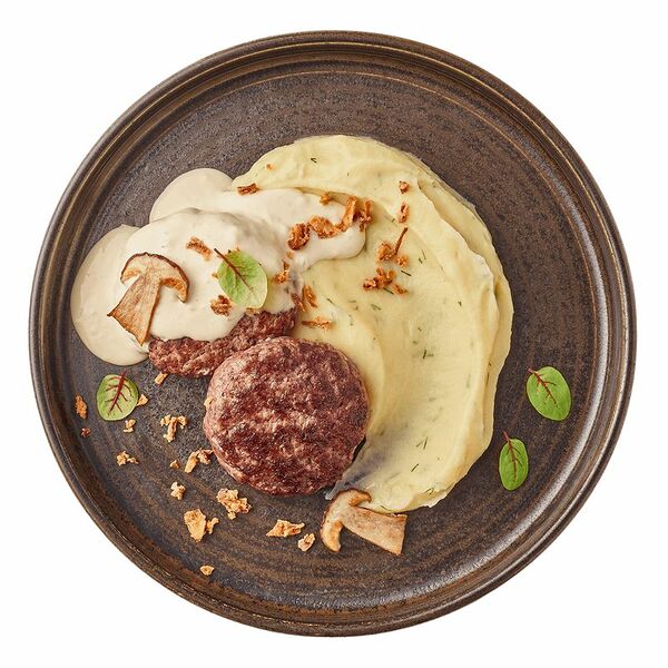 Котлеты из телятины с соусом из белых грибов и картофельным пюре с трюфельным маслом Шеф Перекрёсток, 350г