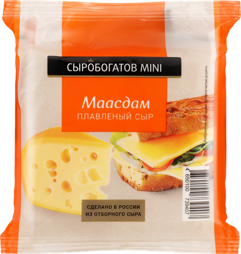 

Сыр плавленый Сыробогатов Mini Маасдам 45%, без змж, 112г