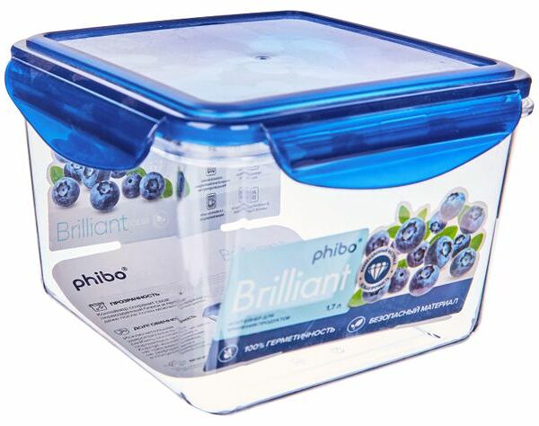 Контейнер герметичный Phibo Brilliant 1.7 л, цвет в ассортименте