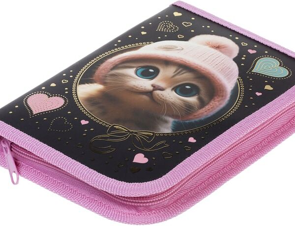 Пенал Hatber Котенок в шапочке 3D с таблицей умножения 19*13см