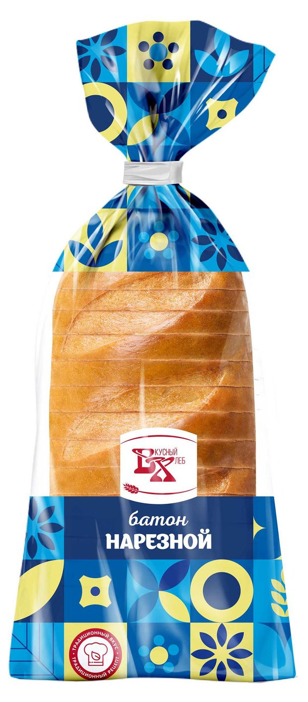 

Батон пшеничный Вкусный хлеб нарезной в нарезке 350 г