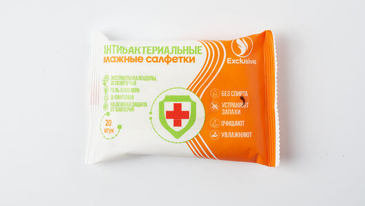 Салфетки влажные Антибактериальные, 20 шт._РП